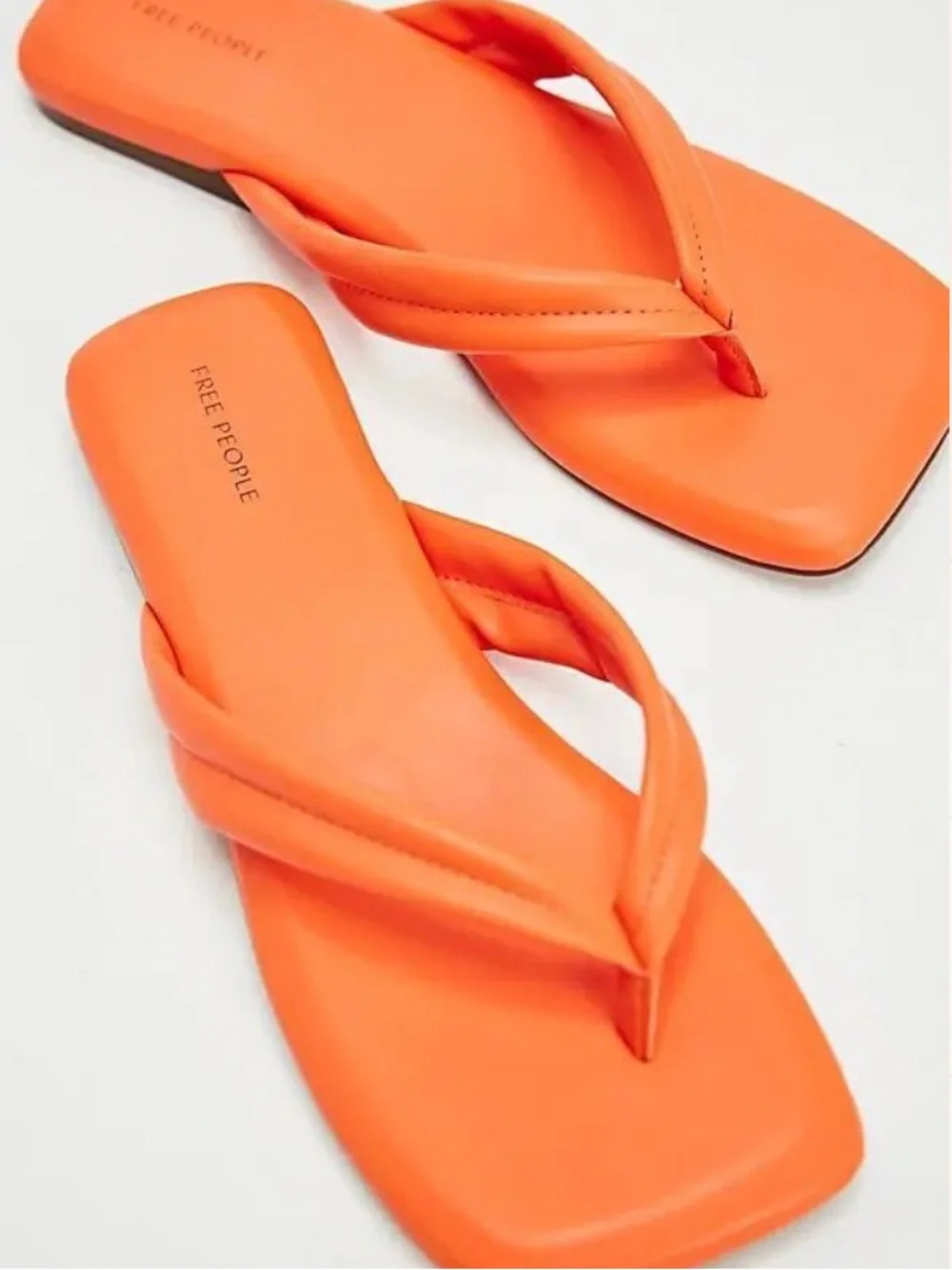 Free People Orange Square-Toe Flip Flop Sandals - Picture 3 of 5